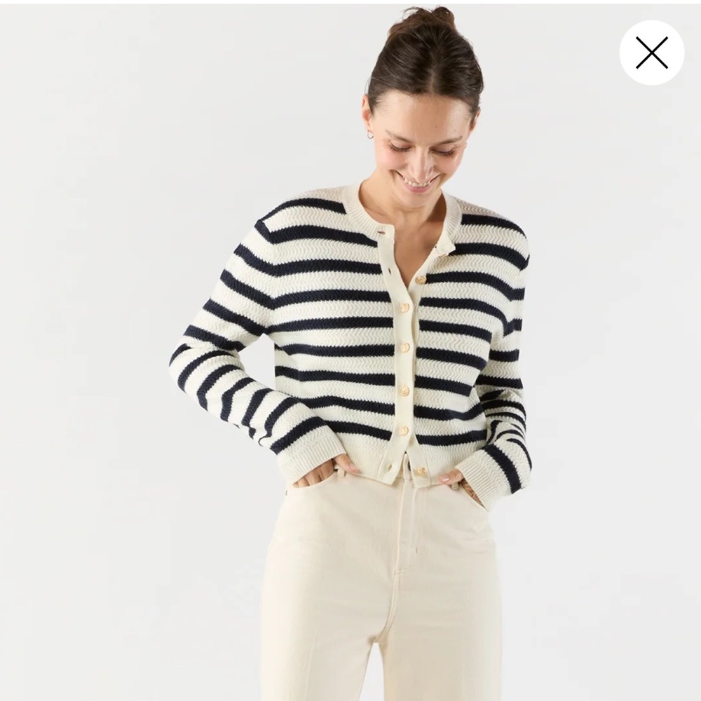 NWOT APC Ann Mashburn Manon cardigan sweater ecru navy S